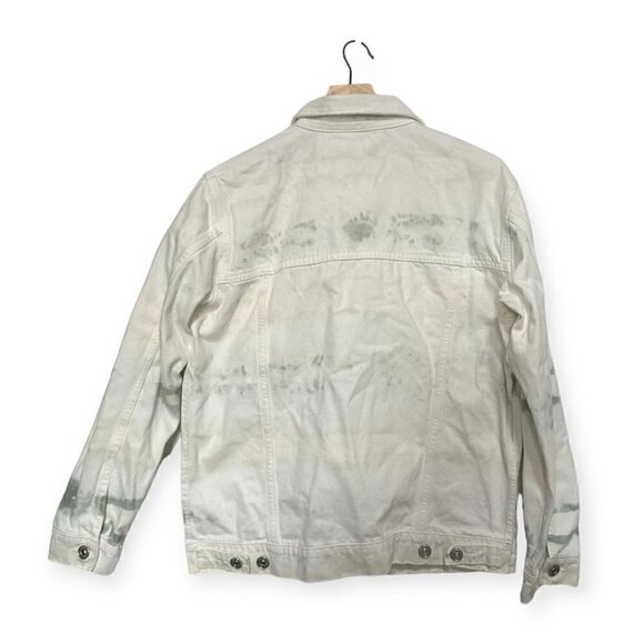 Zara TIE-DYE Denim Jacket, Size M, White/green,  New with tag - Picture 2 of 14